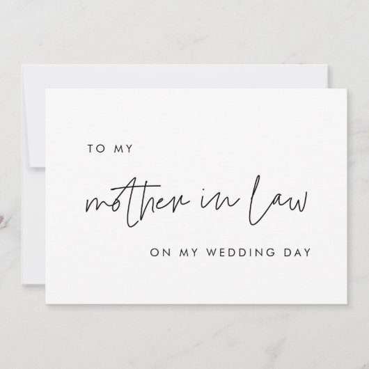 私のモダン結婚式のデイカードの義理の母に 招待状 (正面)