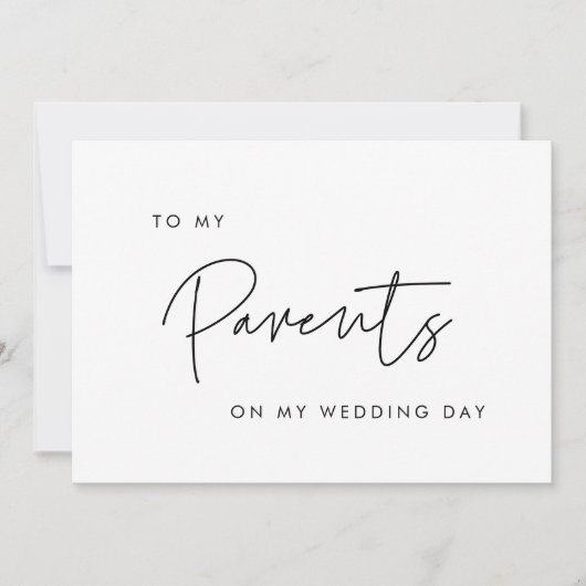 私のモダン結婚式の日のカードで両親に 招待状 (正面)