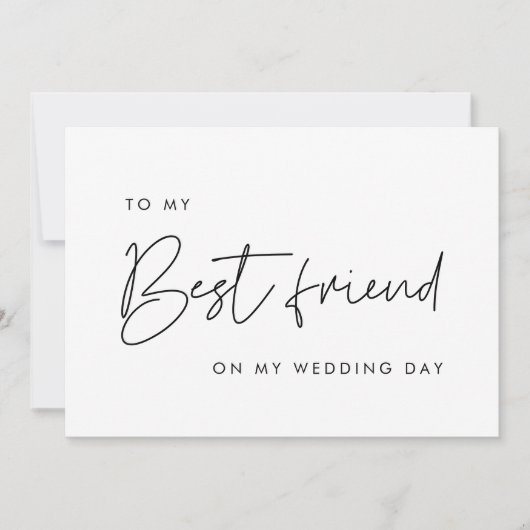 私のモダン結婚式の日のカードで私の友人に対して 招待状 (正面)