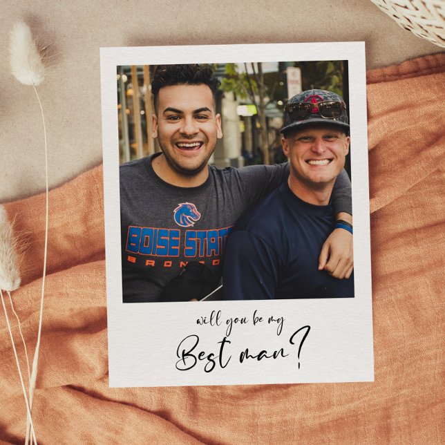 私のモダン花婿介添人の写真カード (クリエイターアップロード済み)