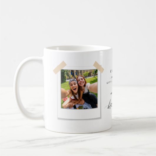 私のモダン花嫁のメイドになる？フォトコラージュ コーヒーマグカップ (左)