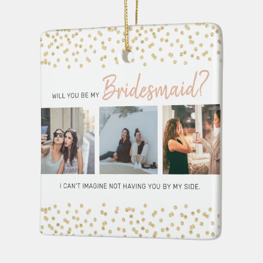 私のモダン花嫁のメイドになる? |写真のコラージュ セラミックオーナメント (左)