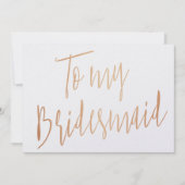 私のモダン花嫁のメイドへのシックな金ゴールドバラ 招待状 (正面)