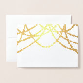私のモダン花嫁の金ゴールドストリングライトになる 箔カード (裏面封筒付き)