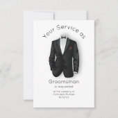 私のモダンgroomsman Tuxedoを 招待状 (正面)