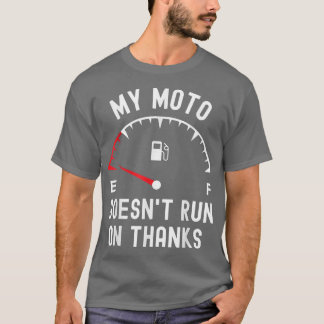 私のモトは走空の感謝していおもしろいバイクもしくは自転車に乗る人 Tシャツ