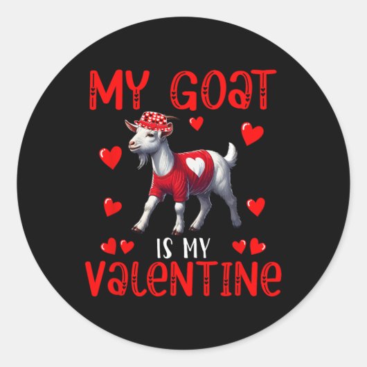 私のヤギは私のバレンタインハート照合農家値リスト ラウンドシール (正面)