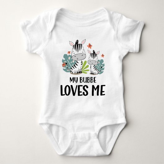 私のユダヤ人のおばあちゃんが私を愛するシマウマ ベビーボディスーツ (正面)
