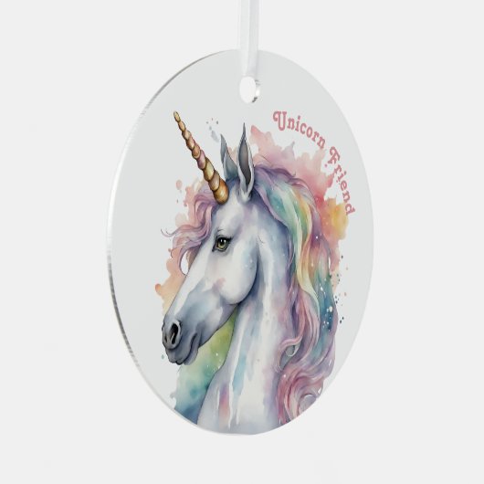 私のユニコーンの友人のために メタルオーナメント (正面右)