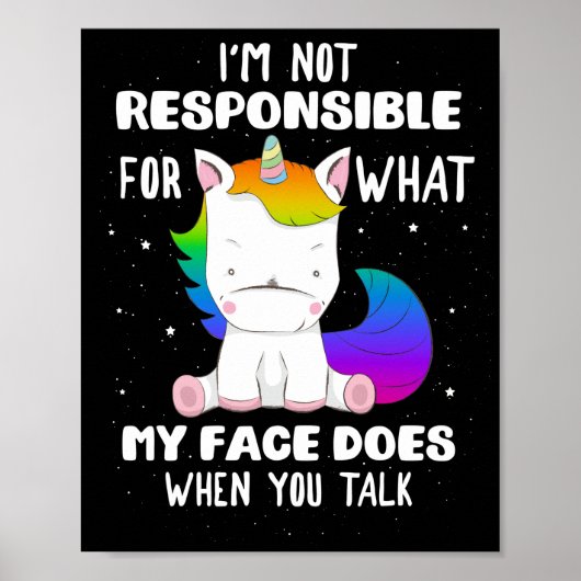 私のユニコーンの恋人の顔に責任はない ポスター (正面)