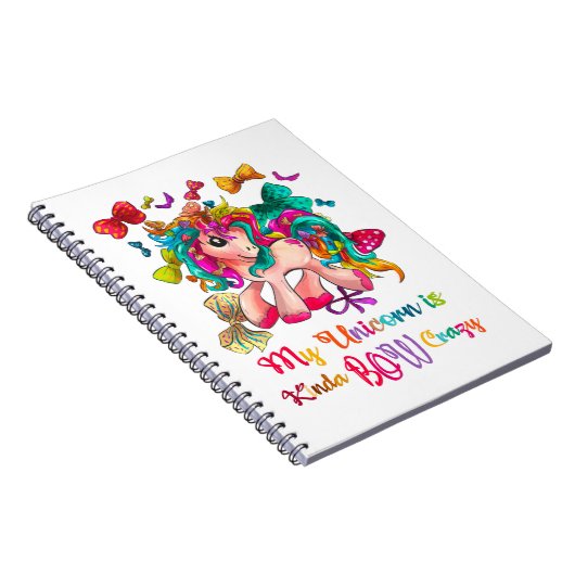 私のユニコーンはキンダ熱狂するボウ ノートブック (右側)