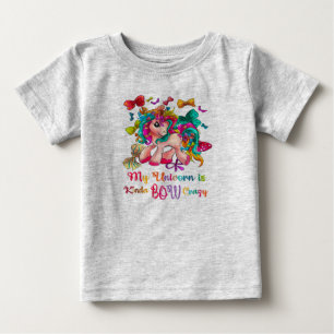 私のユニコーンはベビーのためのキ熱狂するンダ弓 ベビーTシャツ