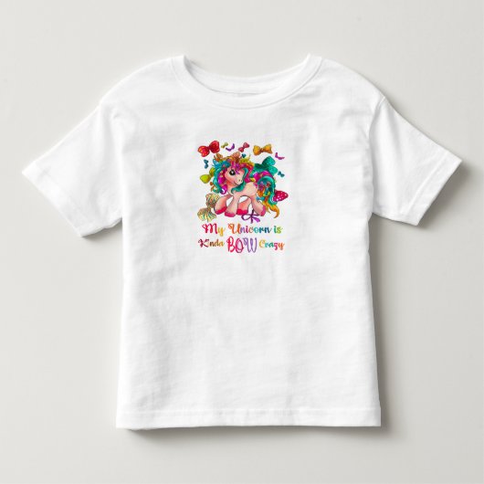 私のユニコーンは幼児に熱狂するちょっと頭を下げる トドラーTシャツ (正面)
