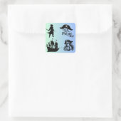 私のユニーク海賊ステッカー:アドベンチャー待ち スクエアシール (バッグ)