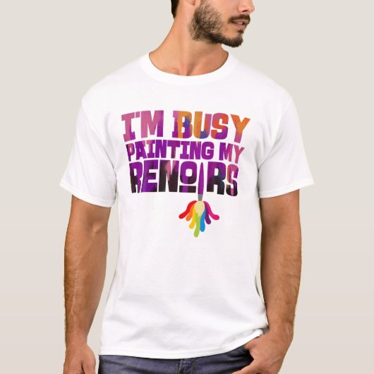 私のユーモア忙しアおもしろいスト芸術的・シャー Tシャツ (正面)