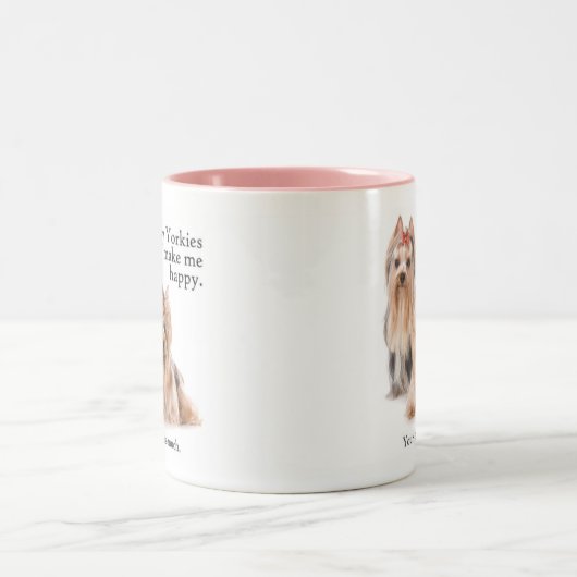 私のヨークシャーテリアのマグ ツートーンマグカップ (中央)