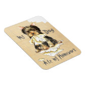 私のヨークシャーテリア食べの宿題 マグネット (右側)