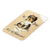 私のヨークシャーテリア食べの宿題 マグネット (左側)