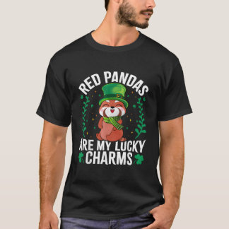 私のラッキーチャームはレッサーパンダ レッドパンダ セントパトリック Tシャツ