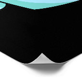 私のラテはコーヒおもしろいープンダークBg ポスター (角)