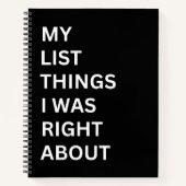 私のリストはノートのギフトに正しかった ノートブック (正面)