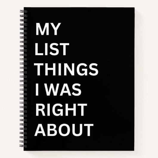私のリストはノートのギフトに正しかった ノートブック (正面)
