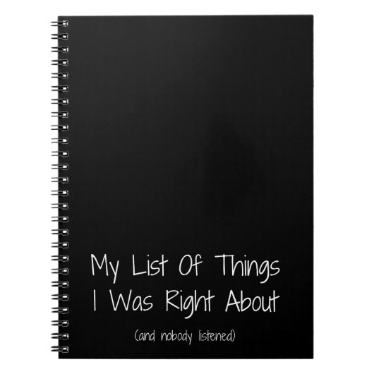 私のリストは同僚について正しおもしろいかった ノートブック (正面)