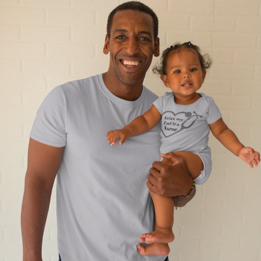 私のリラックスパパはナースハート聴診器の愛 ベビーボディスーツ