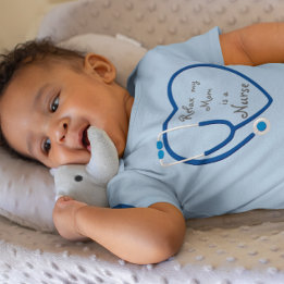 私のリラックス母はナースハート聴診器の愛である ベビーボディスーツ