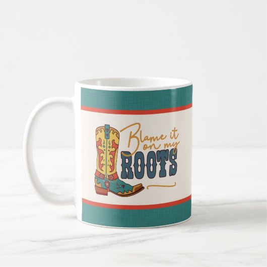私のルーツのせいにする コーヒーマグカップ (左)