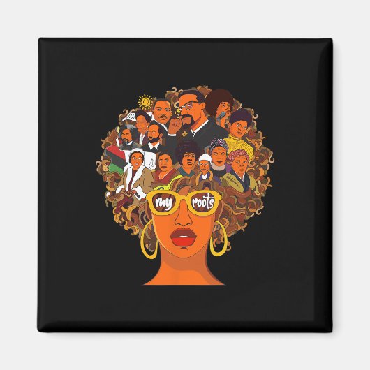 私のルーツを愛するバック強力な黒い歴史の月Dn マグネット (正面)