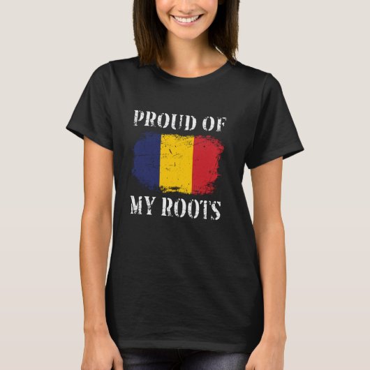 私のルーツ誇りを持ったルーマニア国旗のルーマニア Tシャツ (正面)