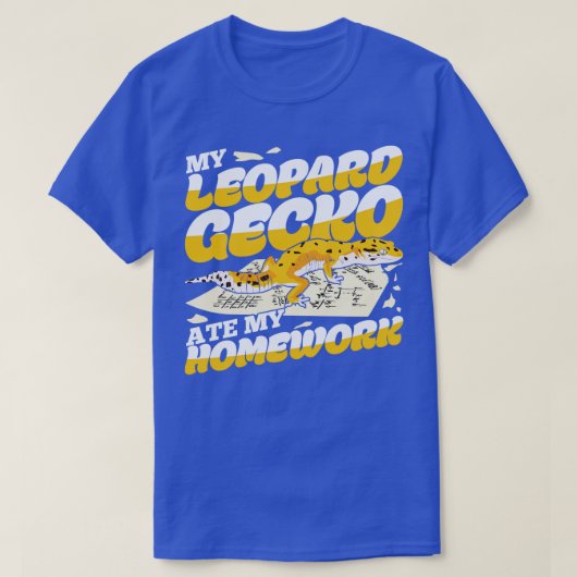 私のレオパード食べゲコ宿題 Tシャツ (デザイン正面)