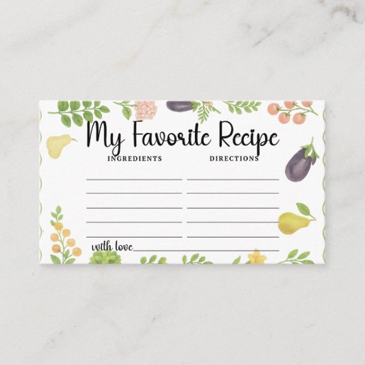 私のレシピは市場から出てお気に入りのいる エンクロージャーカード (正面)