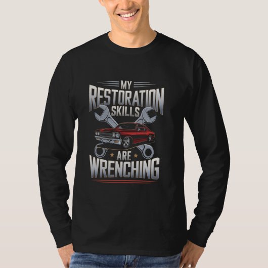 私のレストアスキルはクラシックカーを大改造中 Re Tシャツ (正面)