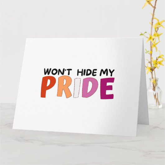 私のレズビアンを隠さないプライド カード (黄色い花)