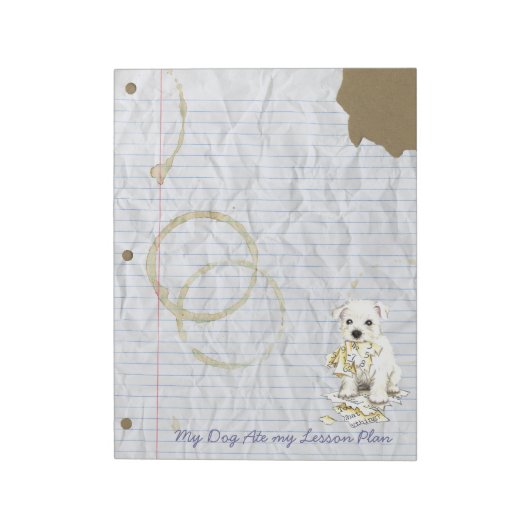 私のレッスン食べプランをウェスティー ノートパッド (回転)