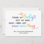 私のレディーLGBTウェディングに私のブライズメイドになって 招待状 (正面)