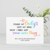 私のレディーLGBTウェディングに私のブライズメイドになって 招待状 (スタンド正面)