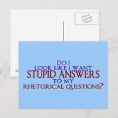 私のレトリックな質問に対する愚かな答え？ ポストカード (正面/裏面)