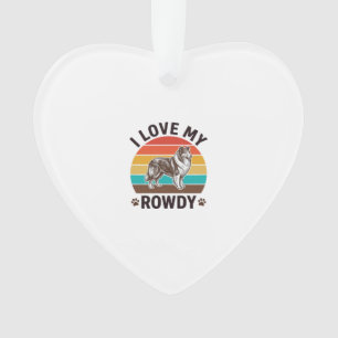 私のレトロなコリー犬のデザインが大好き_Rowdyな雰囲気がたまらない_1 オーナメント