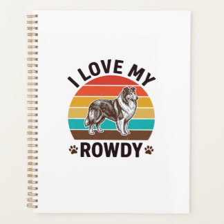 私のレトロなコリー犬デザインが大好き_Rowdy Collie_1 プランナー手帳