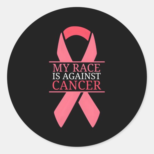 私のレースは乳がん認識度リボンに対する ラウンドシール (正面)