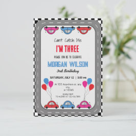 私のレースカーの誕生日パーティーをキャッチできない 招待状