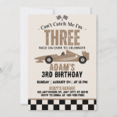 私のレースカーボーイ3rd誕生日パーティーをキャッチできない 招待状 (正面)