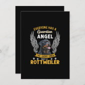 私のロットワイラーは愛する守護天使の贈り物である サンキューカード (正面/裏面)