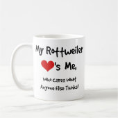 私のロットワイラーは私を-ロットワイラーのコーヒー・マグ愛します コーヒーマグカップ (左)