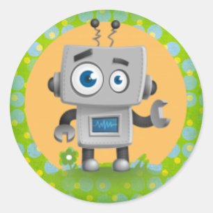 私のロボットシール、光沢 ラウンドシール