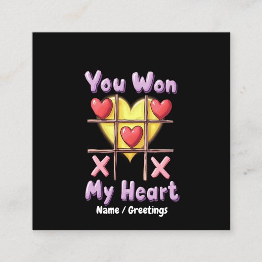 私のロマンチックで可愛いハートバレンタインデーを獲得 スクエア名刺 (正面)