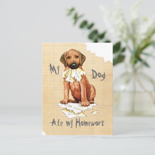 私のローデシアン食べリジェバック私の宿題はがき ポストカード (スタンド正面)